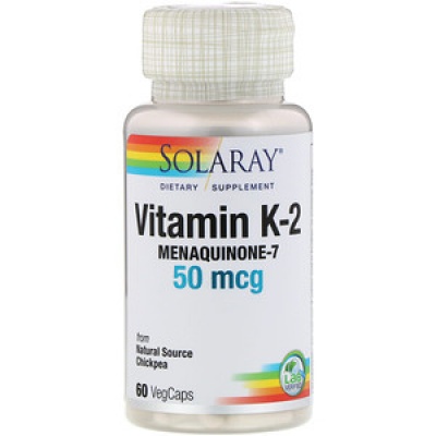 Витамины Solaray Vitamin K2 Menaquinone-7  50 mcg 60 капс