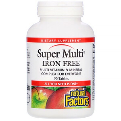 Витамины Natural Factors Super Multi Iron Free  90 таблеток