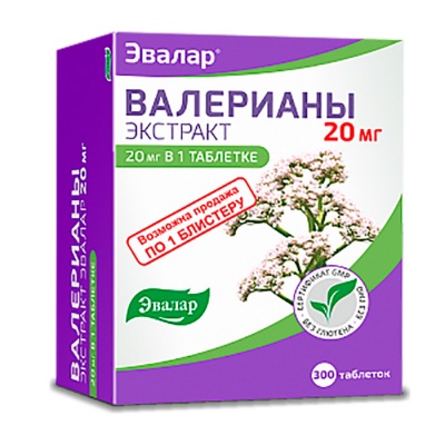 Витамины Эвалар валерианы экстракт с глицином 300 таблеток