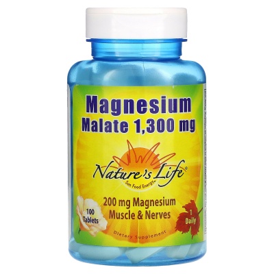 Витамины Nature`s Life Magnesium malate 100 таблеток