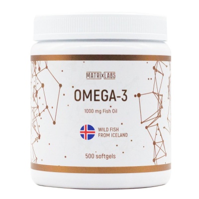 Антиоксидант Matrix Labs Omega-3 Iceland 1000 мг + Vitamin E 500 капсул