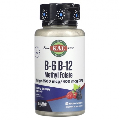 Витамины Innovative Quality KAL B6 + B12 и метилфолат 60 таблеток