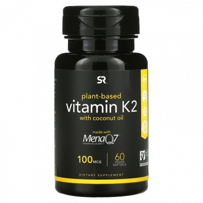 Витамины Sports Research K2 с кокосовым маслом 100 мкг 60 капсул
