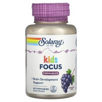 Витамины Solaray Kids Focus For Children 60 жевательных таблеток