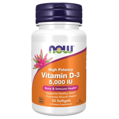Витамины NOW Vitamin D3 5000 IU 30 капсул