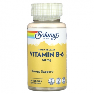 Витамины Solaray Vitamin B-6 50 мг 60 капсул
