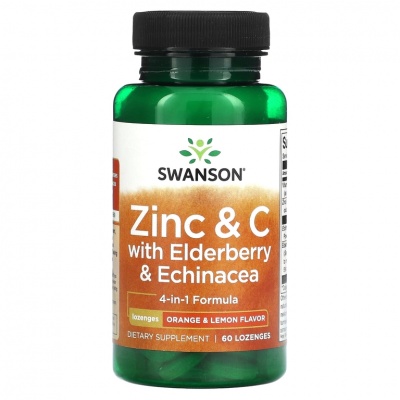 Витамины Swanson Zinc + C 60 пастилок