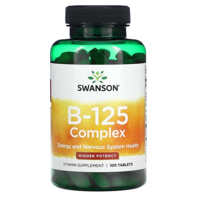 Витамины Swanson B125 Complex-Higher Pot 100 таблеток
