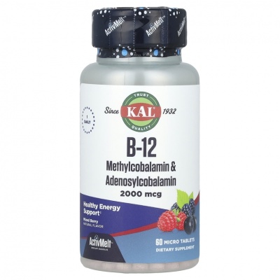 Витамины KAL Vitamin B-12 Methylcobalamin 2000 мкг 60 капсул