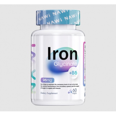 Витамины NAWI Iron Glycinate + B6 96 мг 60 капсул